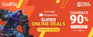 Rayakan Super Online Deals ShopeePay Bareng UniPin Dan Dapatkan Cashback 90% Max Rp 15.000! (Promo 2)